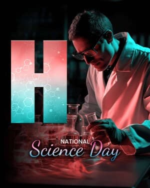 Premium Alphabet - National Science Day greeting image