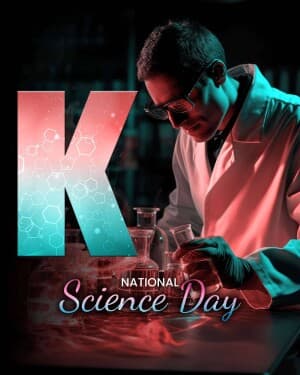 Premium Alphabet - National Science Day marketing flyer