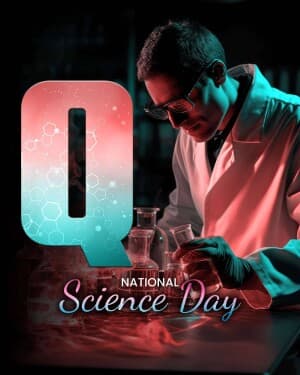 Premium Alphabet - National Science Day event advertisement