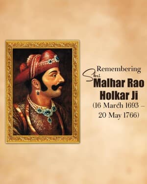 Malhar Rao Holkar Jayanti marketing flyer