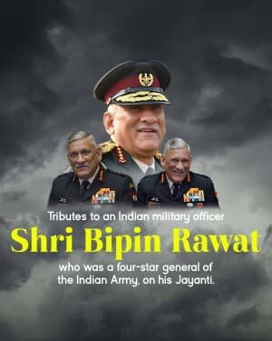 Bipin Rawat Jayanti marketing poster