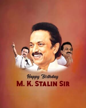 M. K. Stalin Birthday flyer