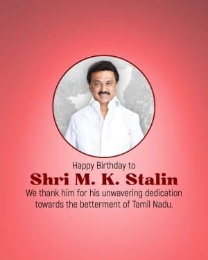 M. K. Stalin Birthday banner