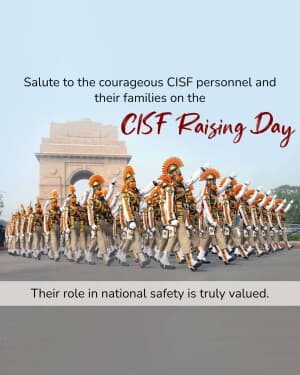 CISF Raising Day whatsapp status poster