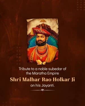 Malhar Rao Holkar Jayanti creative image