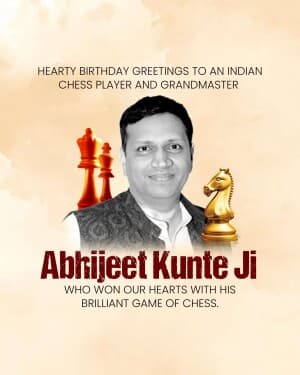 Grandmaster Abhijeet Kunte Birthday banner