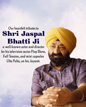 Jaspal Bhatti Jayanti flyer