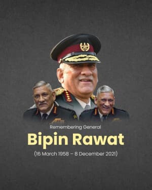 Bipin Rawat Jayanti Facebook Poster