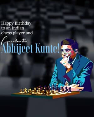 Grandmaster Abhijeet Kunte Birthday event poster