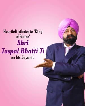 Jaspal Bhatti Jayanti event poster