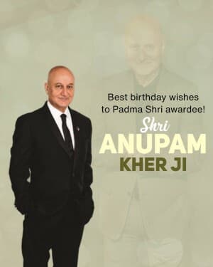 Actor Anupam Kher Birthday illustration