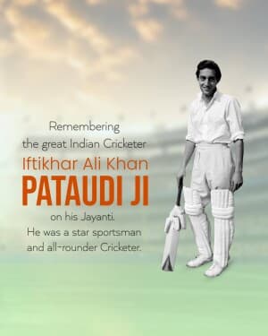 Iftikhar Ali Khan Pataudi Jayanti graphic