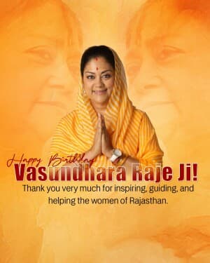 Vasundhara Raje Birthday poster