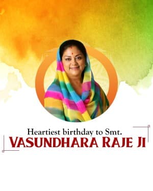 Vasundhara Raje Birthday flyer