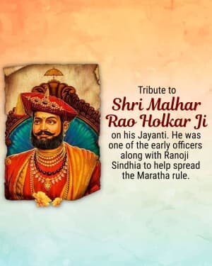 Malhar Rao Holkar Jayanti poster Maker