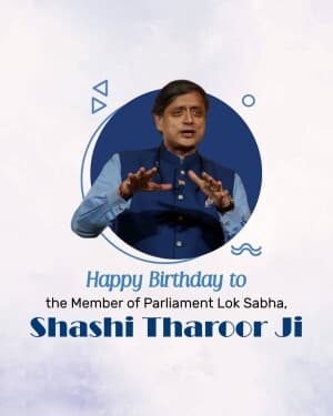 Shashi Tharoor Birthday illustration