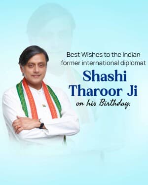 Shashi Tharoor Birthday graphic