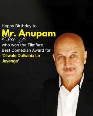 Actor Anupam Kher Birthday poster
