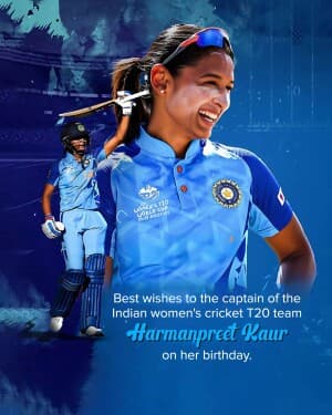 Harmanpreet Kaur Birthday flyer