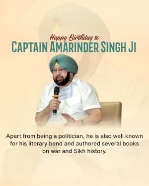 Amarinder Singh Birthday illustration