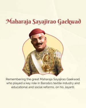 Sayajirao Gaekwad Jayanti graphic