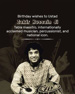 Musician Zakir Hussain Birthday image