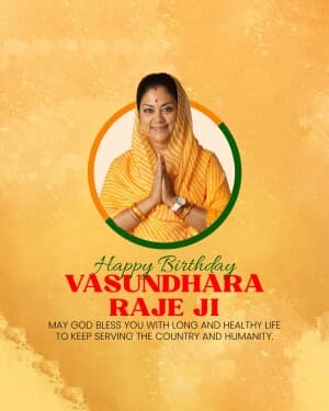 Vasundhara Raje Birthday event poster