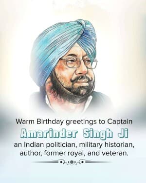 Amarinder Singh Birthday graphic