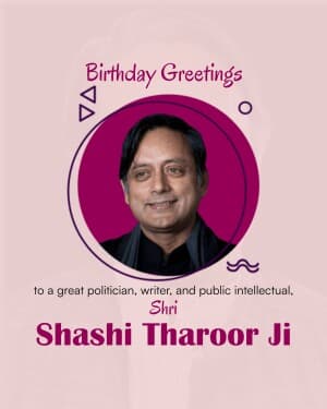 Shashi Tharoor Birthday banner