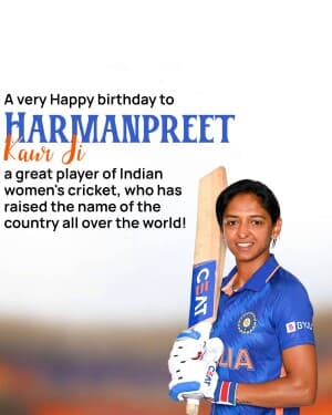 Harmanpreet Kaur Birthday poster