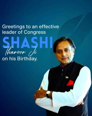 Shashi Tharoor Birthday flyer