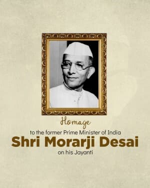 Morarji Desai Jayanti illustration