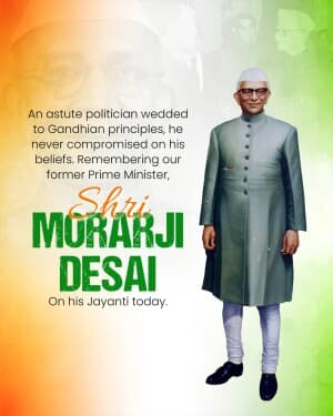 Morarji Desai Jayanti graphic