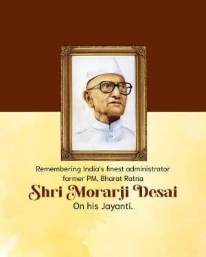 Morarji Desai Jayanti banner