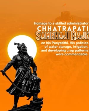 Chhatrapati Sambhaji Maharaj Punyatithi flyer