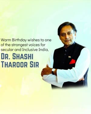 Shashi Tharoor Birthday poster