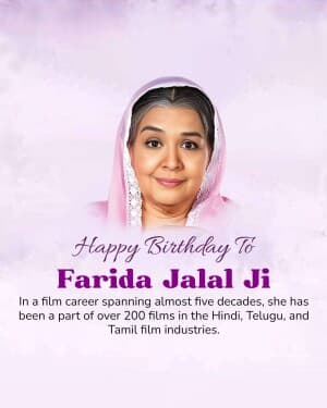 Farida Jalal Birthday flyer