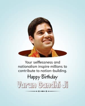 Varun Gandhi Birthday flyer