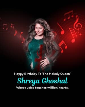 Shreya Ghoshal Birthday banner