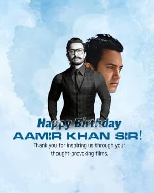 Aamir Khan Birthday illustration