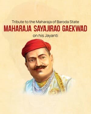 Sayajirao Gaekwad Jayanti poster