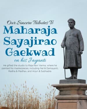 Sayajirao Gaekwad Jayanti event poster