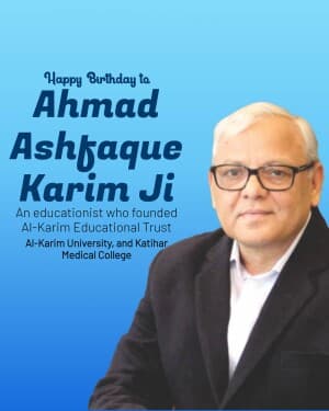Ahmad Ashfaque Karim Birthday banner
