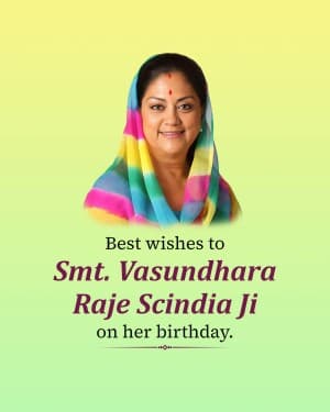 Vasundhara Raje Birthday post