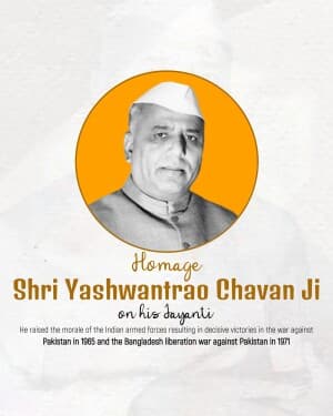 Yashwant Rao Chavan Jayanti flyer