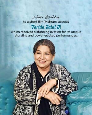 Farida Jalal Birthday banner