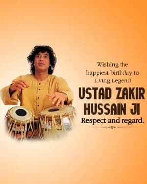 Musician Zakir Hussain Birthday event poster