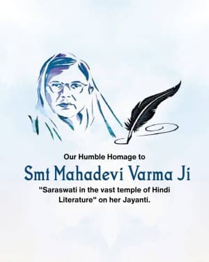 Mahadevi Verma Jayanti graphic