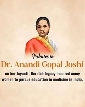 Anandi Gopal Joshi Jayanti illustration