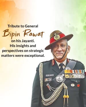 Bipin Rawat Jayanti poster Maker